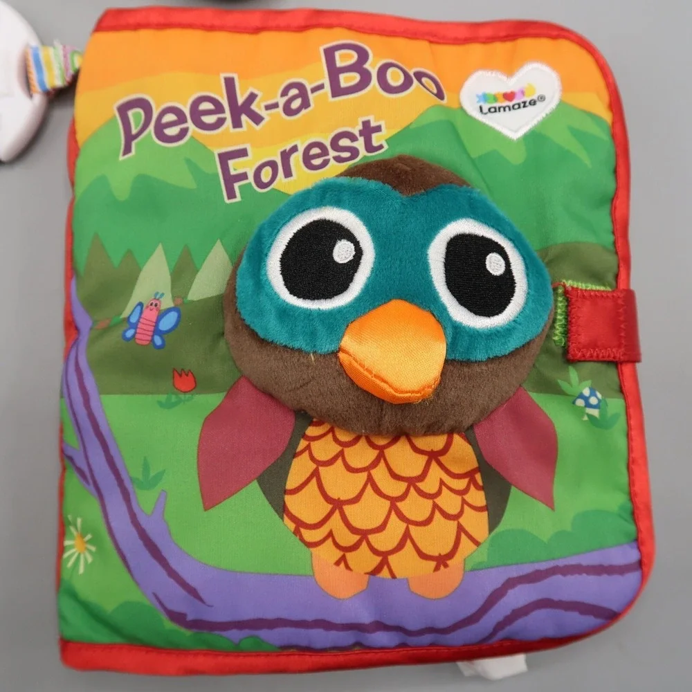 Lamaze Peek-A-Boo Forest Clip On Baby Teething Crinkle Soft Book & 2 Flipazoo